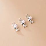 925 Silver Elk Deer Pink Enamel Pendant Charms DIY Necklace