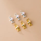 925 Silver Elk Deer Pink Enamel Pendant Charms DIY Necklace