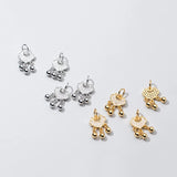 925 Silver Lock and Bells Zircon Pendant Charms DIY Jewelry Accessory