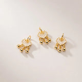 925 Silver Lock and Bells Zircon Pendant Charms DIY Jewelry Accessory
