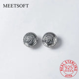 MEETSOFT 925 Silver Eye of Horus Retro Loose Beads DIY Necklace Jewelry