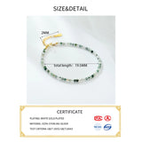 925 Silver Green Aquatic Agate Crystal Bracelet for Women