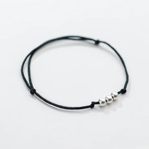 925 Silver Ball Red Rope Bracelet Women Fine Jewelry