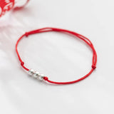 925 Silver Ball Red Rope Bracelet Women Fine Jewelry