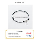 925 Silver Ball Red Rope Bracelet Women Fine Jewelry