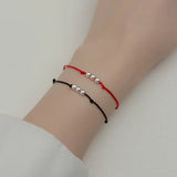 925 Silver Ball Red Rope Bracelet Women Fine Jewelry
