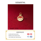 925 Silver Retro 11MM 3D Lucky Cat Enamel Pendant DIY Supplies