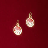 925 Silver Retro 11MM 3D Lucky Cat Enamel Pendant DIY Supplies