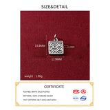 925 Silver Retro 13MM Geometric Square Wave Letters Pendant Charms