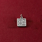 925 Silver Retro 13MM Geometric Square Wave Letters Pendant Charms
