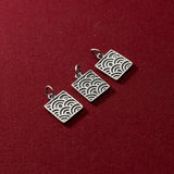 925 Silver Retro 13MM Geometric Square Wave Letters Pendant Charms