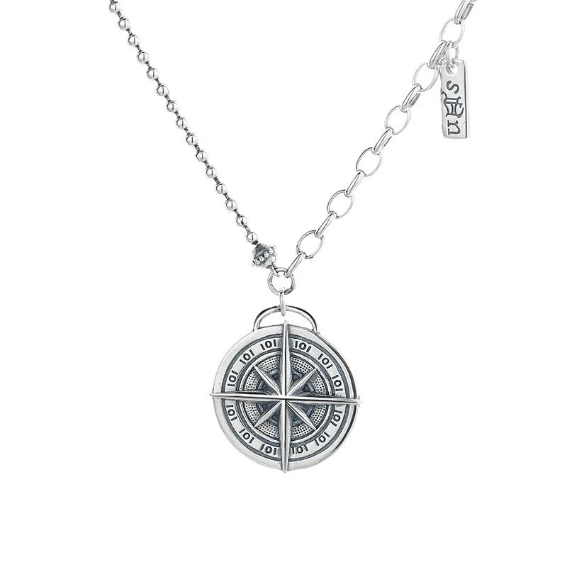 925 Silver Retro Double-sided Star Choker Necklace