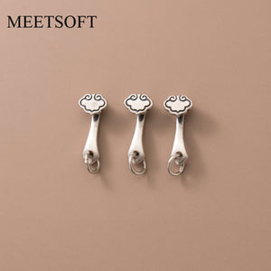 925 Silver Longevity Good Luck Ganoderma Pendant Charms