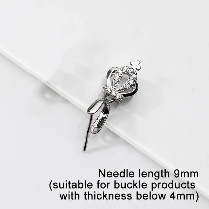 925 Sterling Silver Crown Clip Pendant DIY Jewelry Accessory