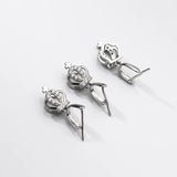 925 Sterling Silver Crown Clip Pendant DIY Jewelry Accessory