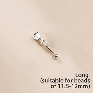 925 Silver Spiral Round Bead Clip Pendant DIY Jewelry