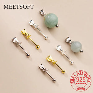 925 Silver Spiral Round Bead Clip Pendant DIY Jewelry