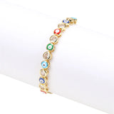 925 Silver Evil Eye Zircon Bracelet Adjustable 18K