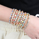 925 Silver Evil Eye Zircon Bracelet Adjustable 18K