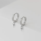 925 Silver Zircon Hoop Earrings DIY Jewelry Accessory
