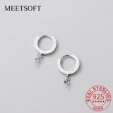 925 Silver Zircon Hoop Earrings DIY Jewelry Accessory
