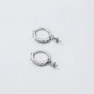 925 Silver Zircon Hoop Earrings DIY Jewelry Accessory