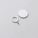 925 Silver Zircon Hoop Earrings DIY Jewelry Accessory