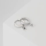 925 Silver Zircon Hoop Earrings DIY Jewelry Accessory