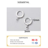 925 Silver Zircon Hoop Earrings DIY Jewelry Accessory