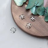 10pcs S925 Sterling Silver Flower Bead Caps Charms DIY Jewelry Accessory