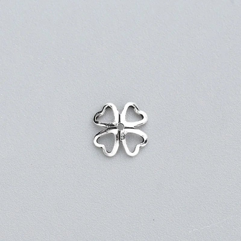 10pcs S925 Sterling Silver Flower Bead Caps Charms DIY Jewelry Accessory