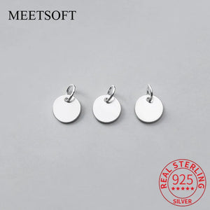 5pcs 925 Sterling Silver 6mm Charms DIY Fine Jewelry Finding Necklace Accessory