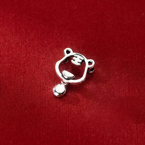 925 Silver Tiger Bells Pendant Charms DIY Necklace Bracelet