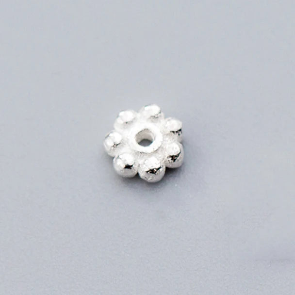 925 Silver Spacer Bead Caps 4-7mm 3pcs DIY Jewelry Components