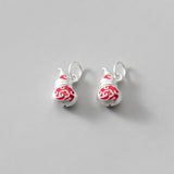 925 Sterling Silver Cloud Gourd Dangle Charms for DIY Necklace