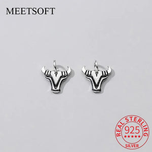 925 Silver Cow Animals Charm for DIY Necklace Bracelet