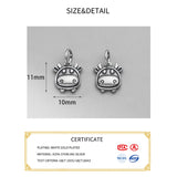 925 Silver Cow Blessing Animals Charm DIY Jewelry Accessory