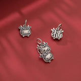 925 Silver Cow Blessing Animals Charm DIY Jewelry Accessory