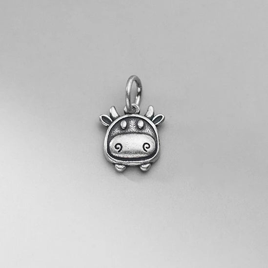 925 Silver Cow Blessing Animals Charm DIY Jewelry Accessory