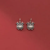 925 Silver Cow Blessing Animals Charm DIY Jewelry Accessory