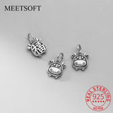925 Silver Cow Blessing Animals Charm DIY Jewelry Accessory