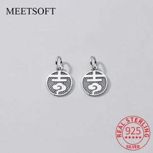 925 Sterling Silver Letter Cloud Charms for DIY Fine Jewelry