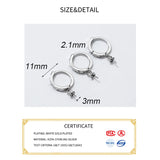 925 Sterling Silver Sticky Bead Plate Hoop Earrings DIY Accessory