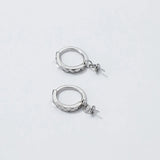 925 Sterling Silver Sticky Bead Plate Hoop Earrings DIY Accessory