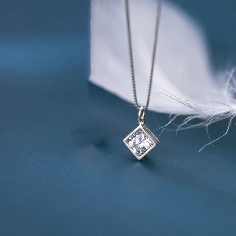 925 Sterling Silver Zircon Pendant DIY Jewelry Accessory
