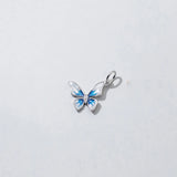 925 Silver Zircon Butterfly Charm for DIY Necklace