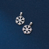 925 Silver Zircon Snowflake Pendant Necklace Charm Gift