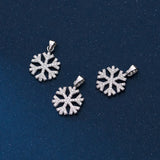 925 Silver Zircon Snowflake Pendant Necklace Charm Gift