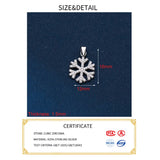 925 Silver Zircon Snowflake Pendant Necklace Charm Gift