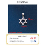 925 Sterling Silver Zircon Star Pendant Charms Necklace for Women